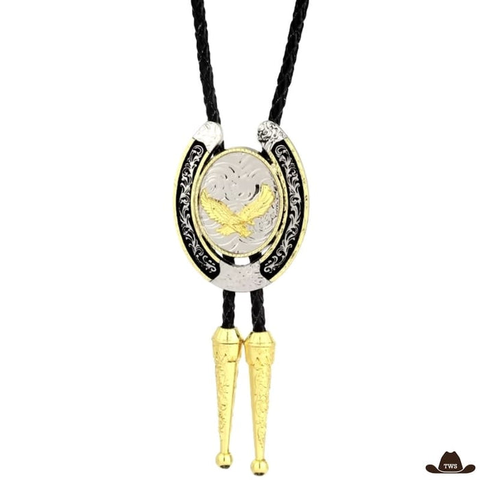 Bolo Tie Original, pendentif alliage zinc 5,5 x 4 cm cordon cuir véritable