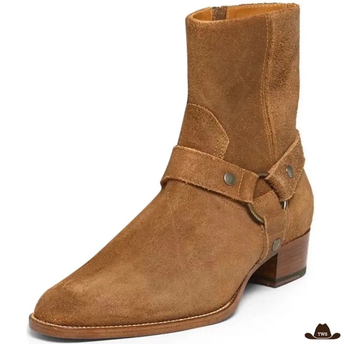 Bottines Style Cowboy Daim