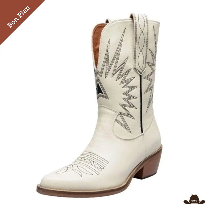 Bottes Western Blanches - Pointures 35 et 36 - Bon Plan