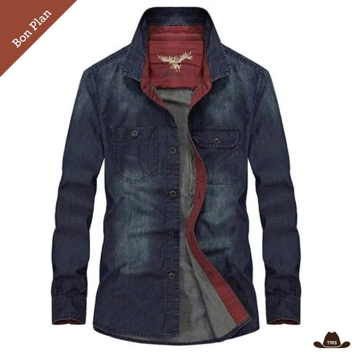 Chemise de Western en Jean Homme - M et XL - Bon Plan