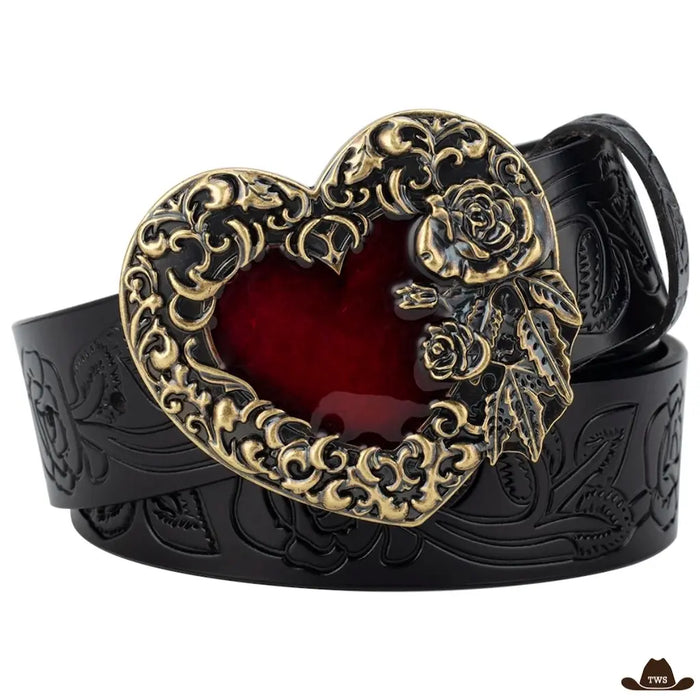 Ceinture Cowboy Femme en Cuir, classique cow-girl avec boucle 7,9 x 7,3 cm