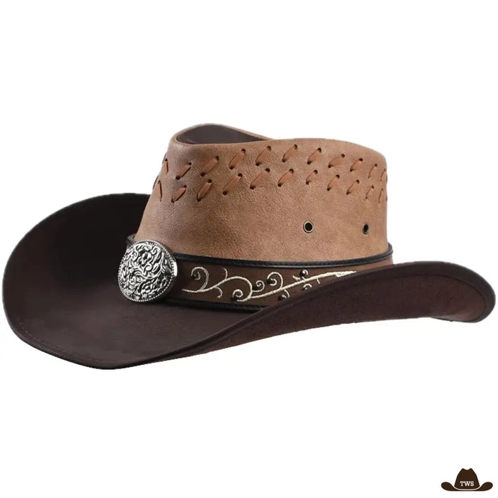 Chapeau Cuir Western Femme Élégant