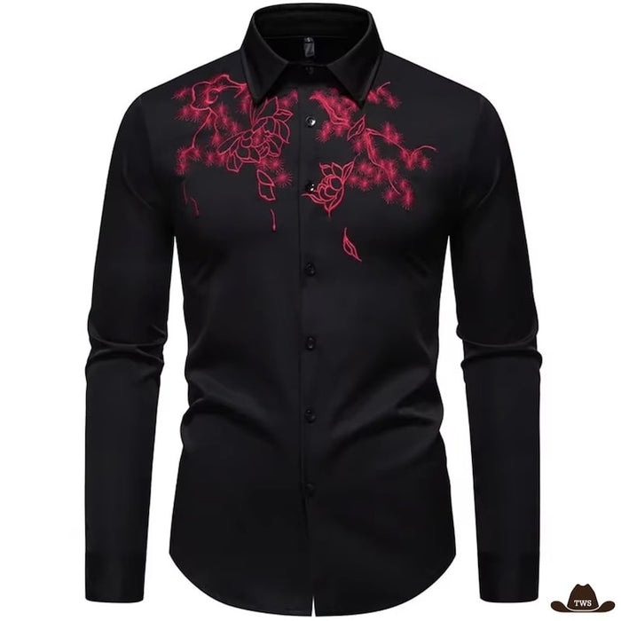 Chemise Cowboy Homme Fleurs