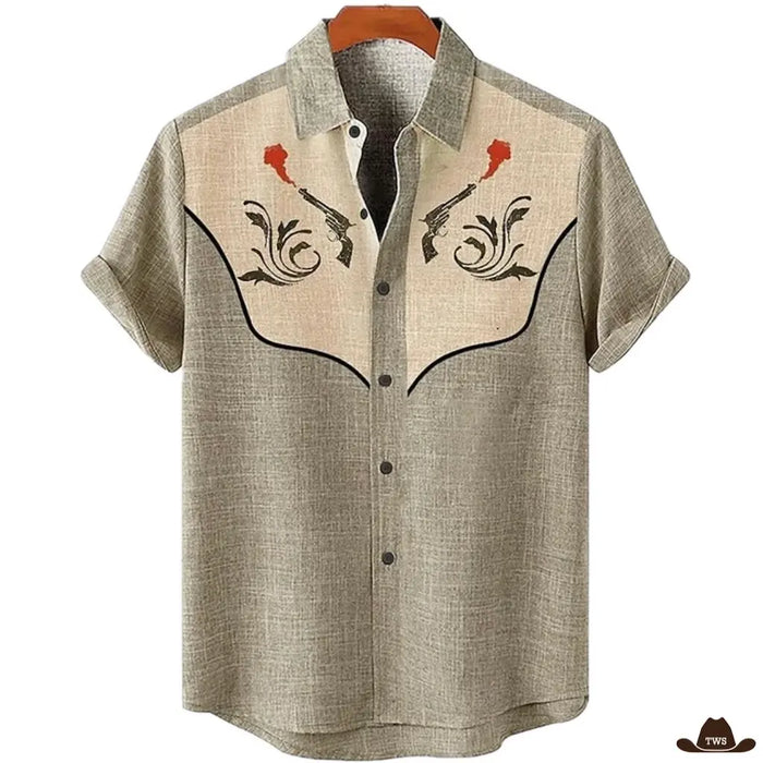 Chemise Western Homme Manches Courtes