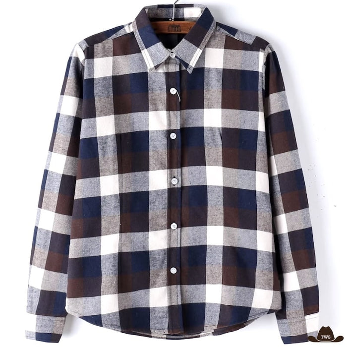 Chemise à Carreaux Femme Cowboy en coton 100% qualité supérieure, classique western