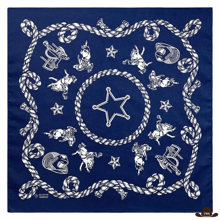 Foulard Cowboy Homme 100% coton doux, imprimé style western