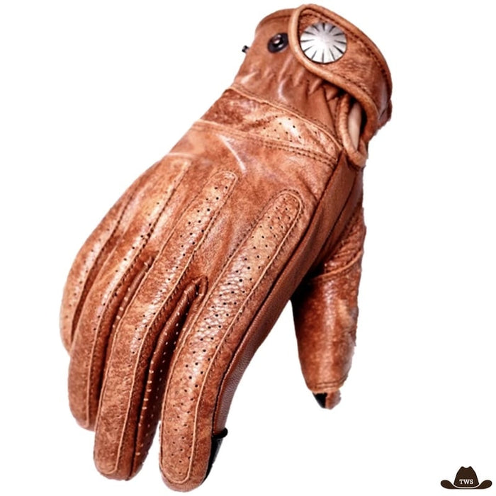 Gants Cuir Western en cuir véritable renforcé, paume durable format poignet