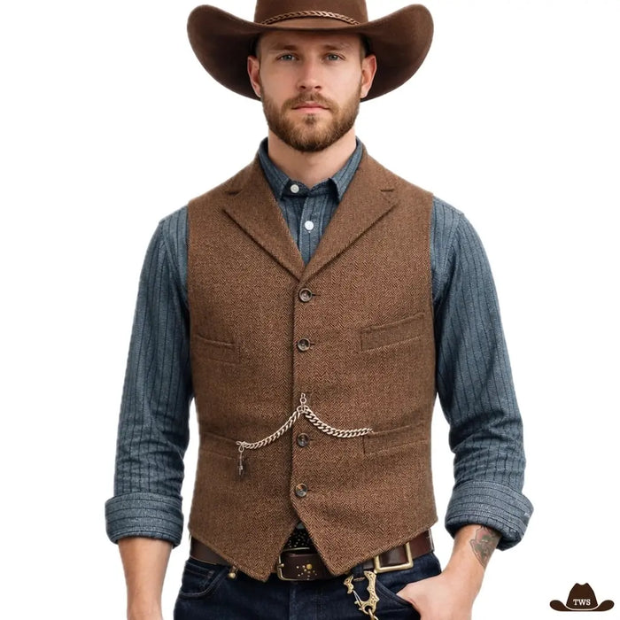 Gilet Cowboy Style sans manches, coupe régulière