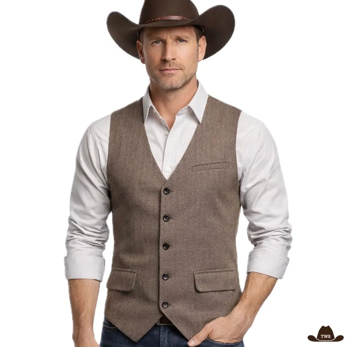Gilet Western Sans Manche Homme