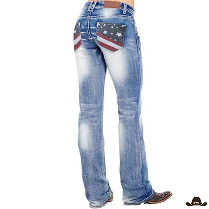 Jean Équitation Western Femme, coupe ajustée denim épais