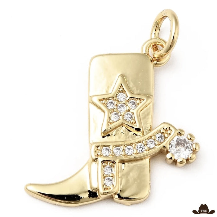 Pendentif Botte Western, lot de 10 alliage de zinc 17 x 17 mm