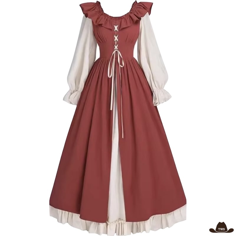Robe Femme Jupe Country Chic Déguisement De Cow-Girl Femme Robe