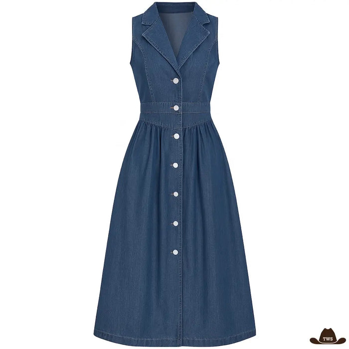 Robe en Jean Cowboy denim coton polyester spandex
