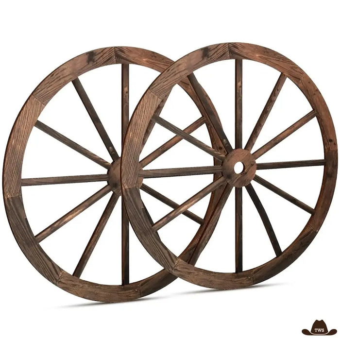 Roues de Charrette Décoratives en Bois 30x30 cm lot de 2
