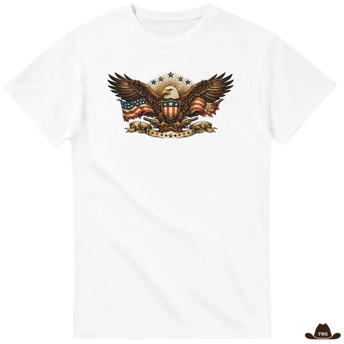 T-Shirt Aigle Américain Blanc - The Western Shop