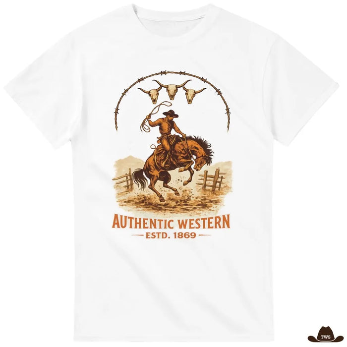 T-Shirt Authentic Western blanc - The Western Shop