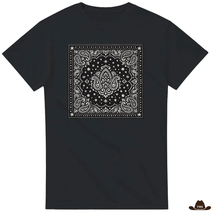 T-Shirt Bandana Paisley Noir - The Western Shop