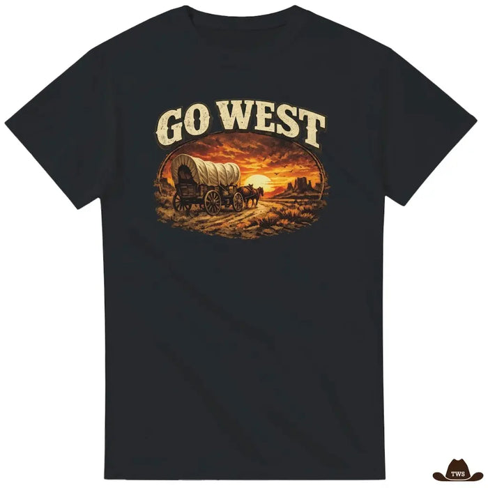 T-Shirt Chariot de Pionnier noir - The Western Shop