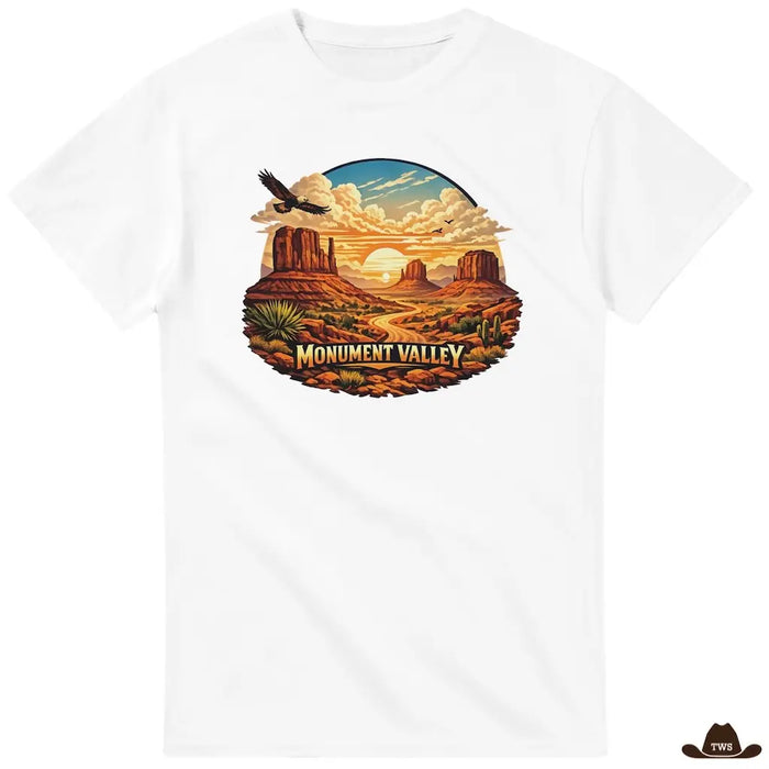 T-Shirt Cowboy Monument Valley Blanc - The Western Shop