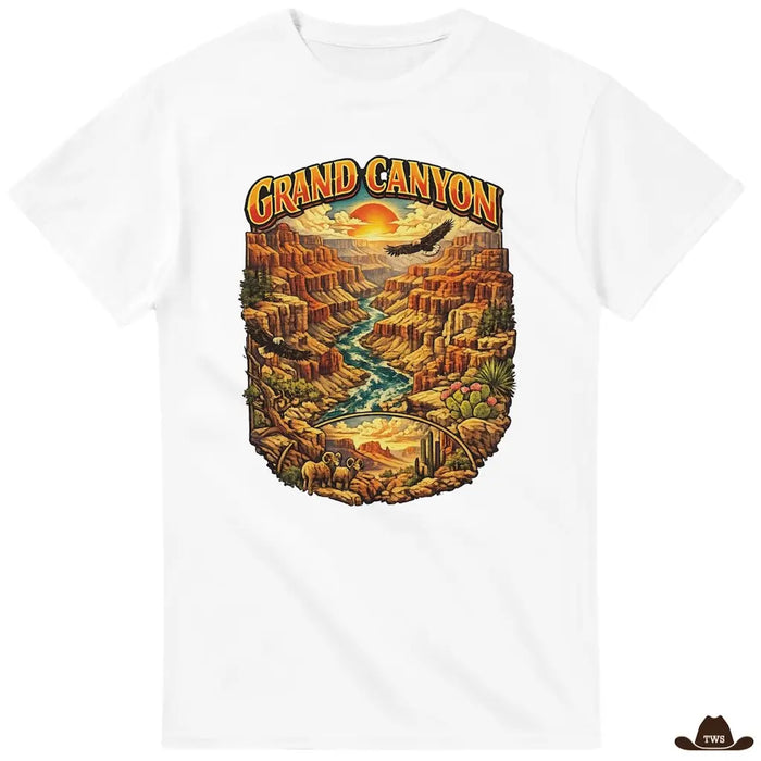 T-Shirt Cowboy Grand Canyon blanc - The Western Shop