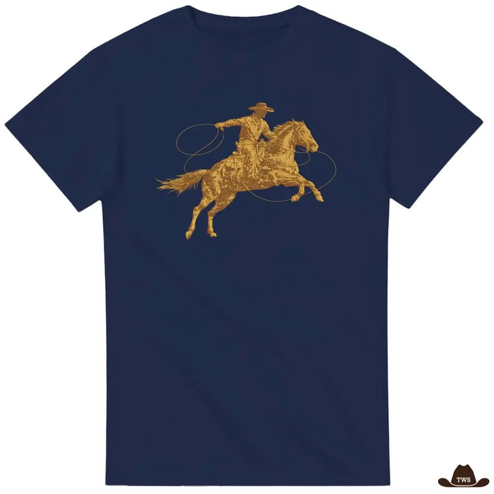 T-Shirt Cowboy au Lasso bleu marine - The Western Shop