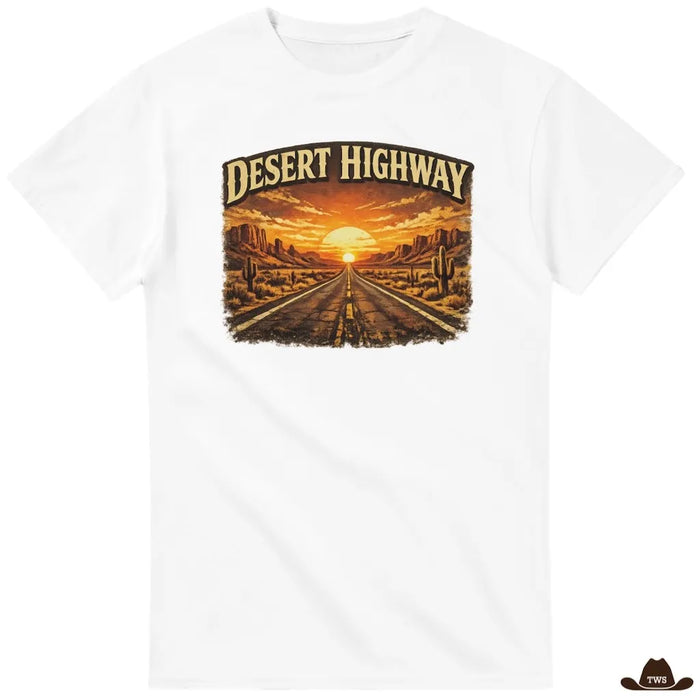 T-Shirt Desert Highway Blanc - The Western Shop