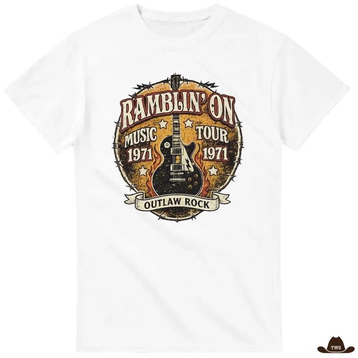 T-Shirt Outlaw Rock Blanc - The Western Shop