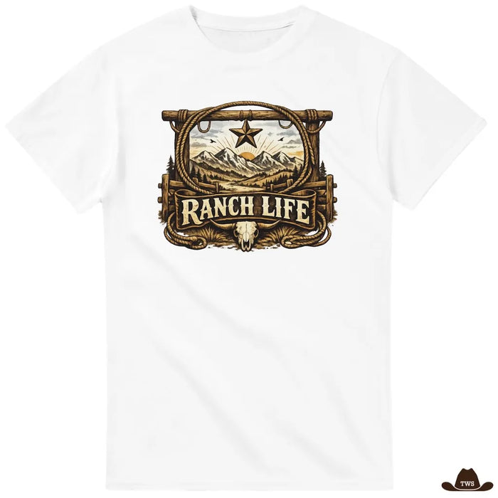 T-Shirt Ranch Life Blanc - The Western Shop