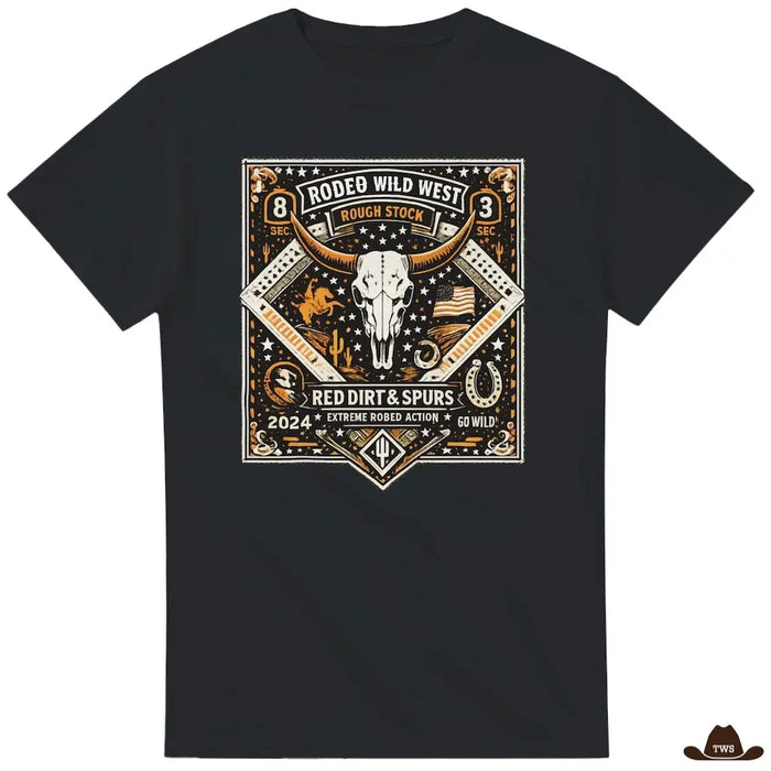 T-Shirt Red Dirt and Spurs noir - The Western Shop