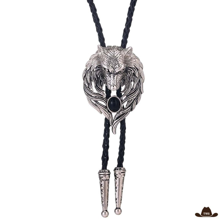 Bolo Tie Homme cordelette cuir avec coulissant orné