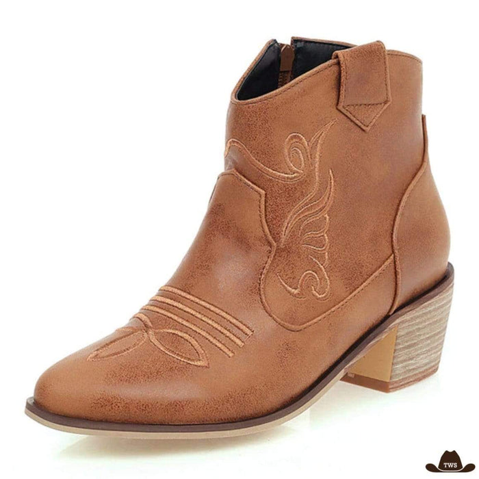 Boots Western Vegan en matière éthique, broderies de caractère