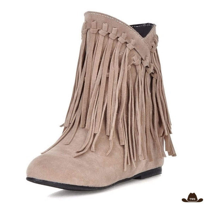 Bottines Western à Franges aspect cuir, franges ondulantes pour danse country