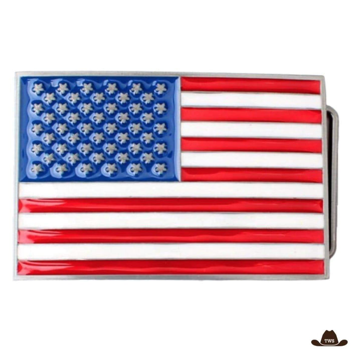 Boucle de Ceinture USA en alliage de zinc, drapeau américain en couleur