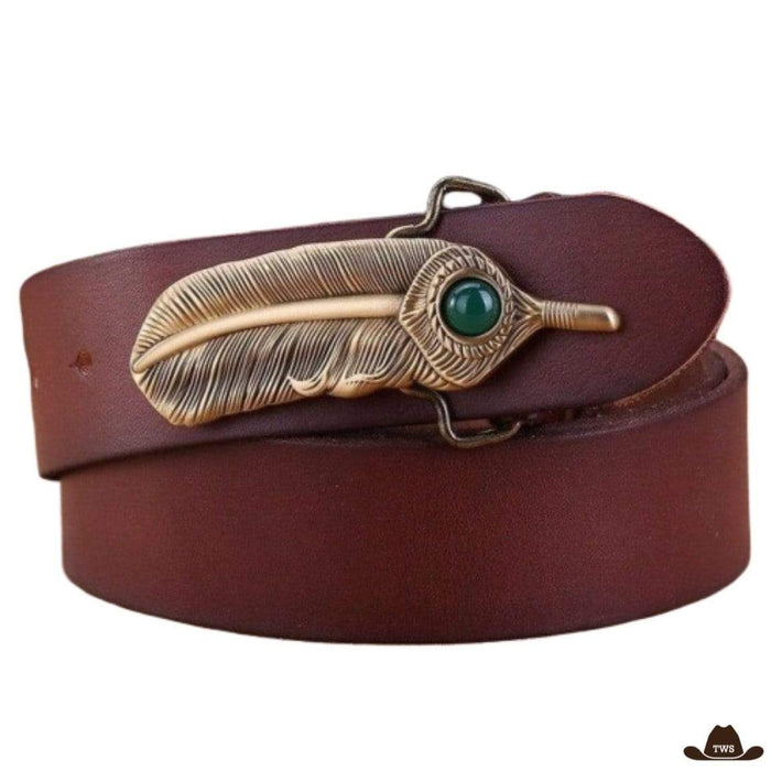 Ceinture en Cuir Western Plume