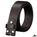 Ceinture Western Homme Sans Boucle - Cuir Gravé Motif Floral, Largeur 3.8cm, Taille 44-48, Bouton Pression - 6