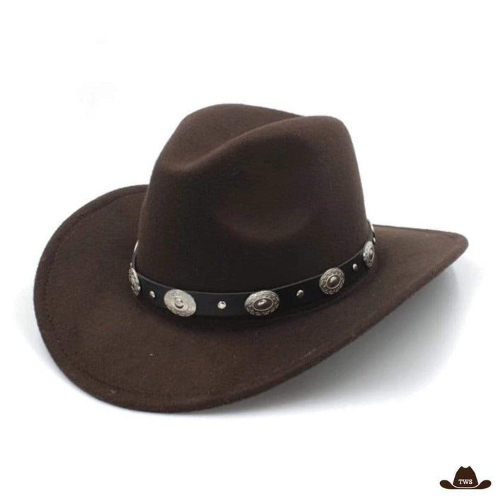 Chapeau Enfant Cowboy 100% feutre laine pressée, lanière cuir