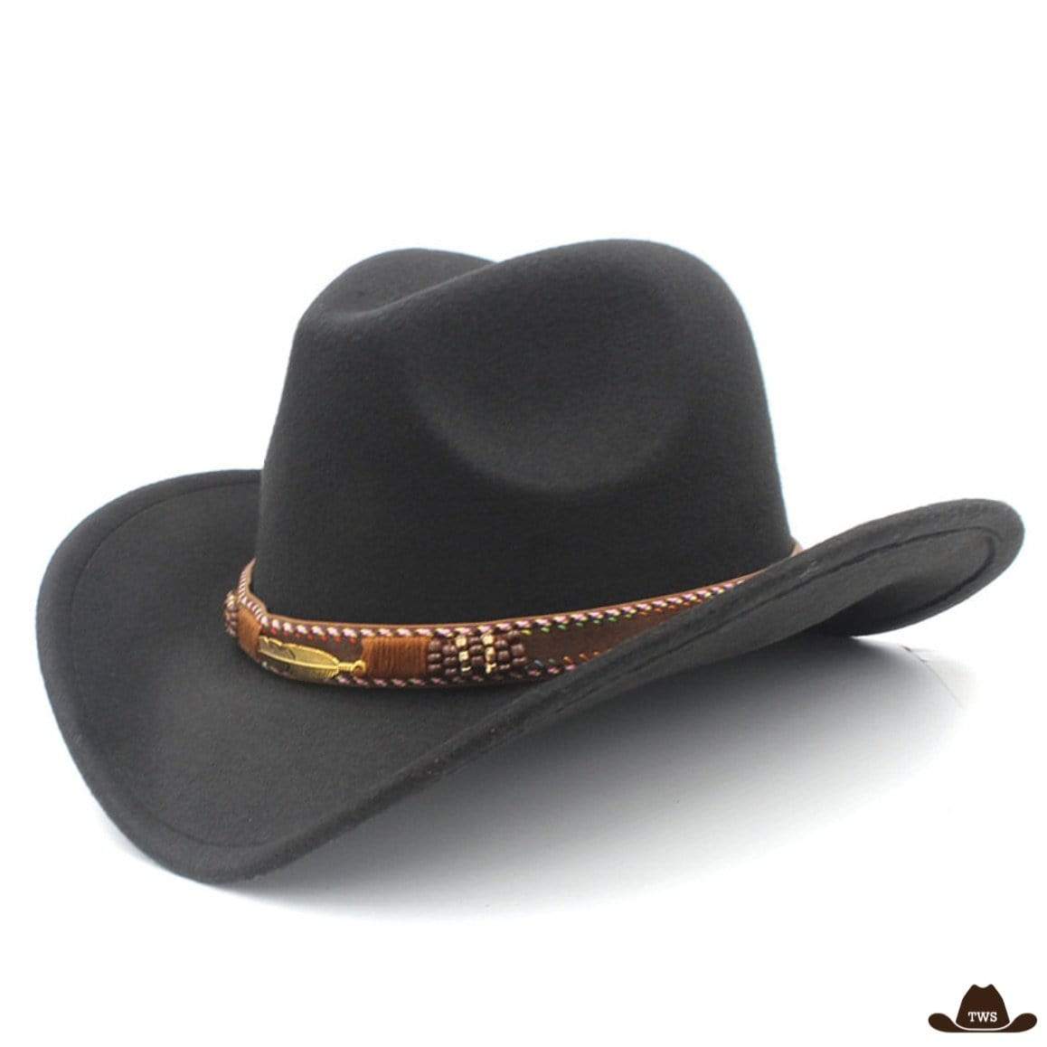 Chapeau cowboy luxe marron en suede adulte