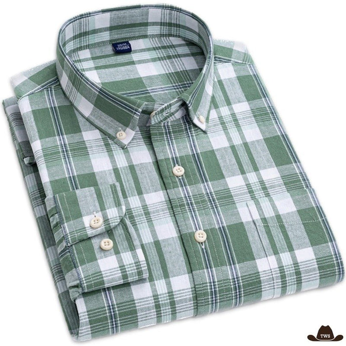 Chemise Américaine Style Country en coton lin, motif carreaux show