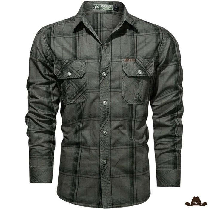 Chemise Western Boutons Pression 100% coton carreaux