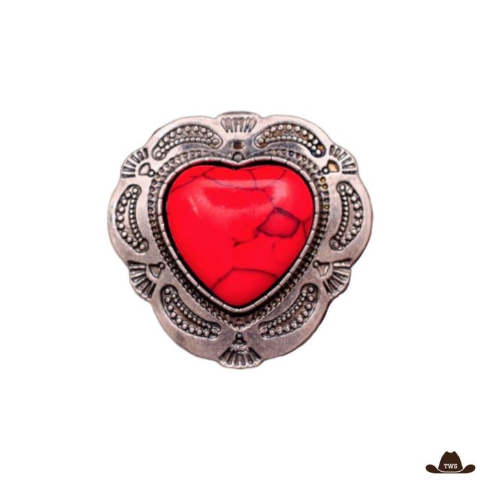 Conchos Cœur Écarlate, 10 pièces alliage de métaux rouge écarlate 3 x 3 cm
