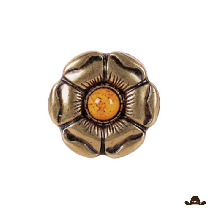 Conchos Fleur Dorée, 10 pièces alliage de métaux doré 3 x 3 cm