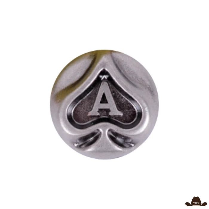 Conchos poker en métal argenté, ornements western motif cartes (lot 50)