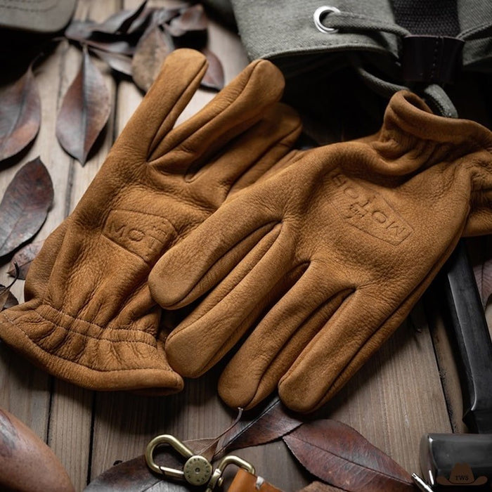 Gants De Cowboy en cuir souple, finitions western