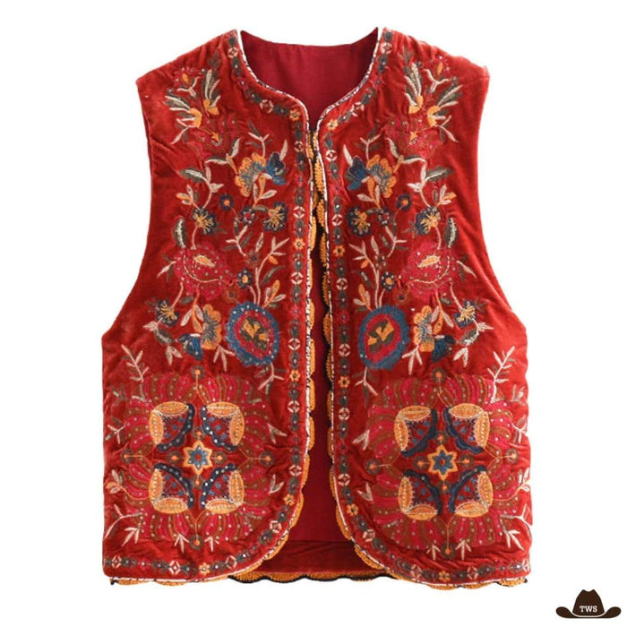 Gilet sans manche cowboy femme, coupe ajustée style country