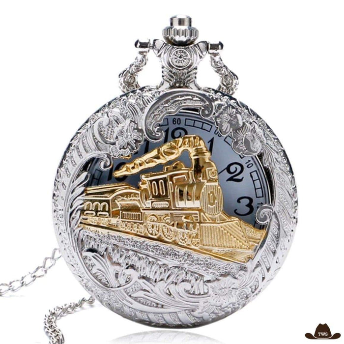 Montre à Gousset Orient Express en acier inoxydable, gravures train mythique