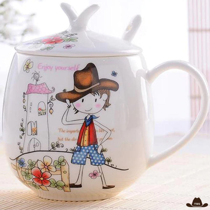 Mug western style Far West, tasse céramique motif cowboy 300ml