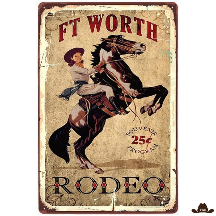 Plaque Métal Ft Worth Rodeo