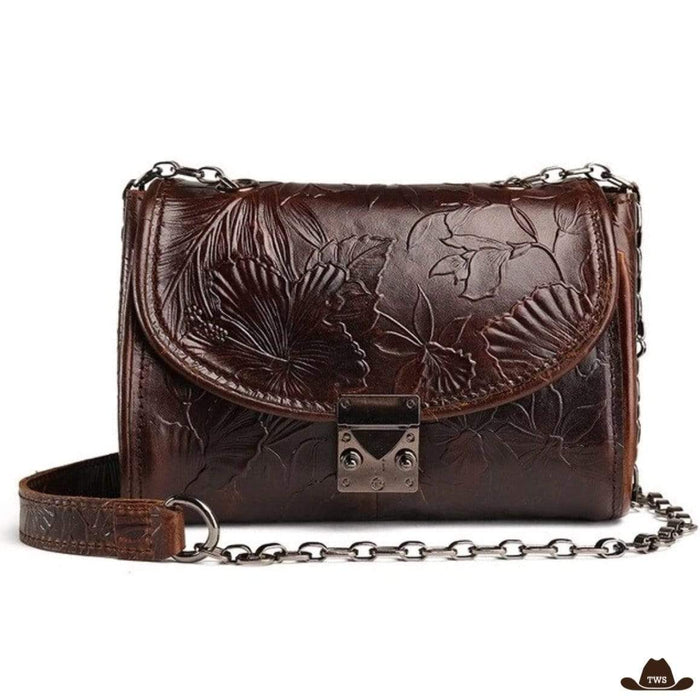 Sac avec Fleur en Cuir Travaillé