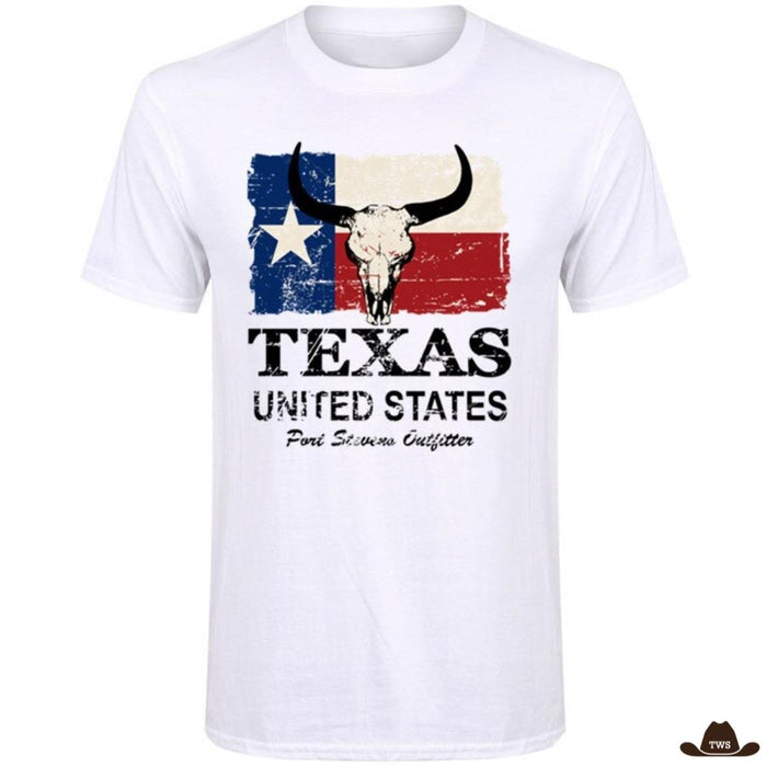 T-shirt Texas western motif état Far West, coton style country homme femme