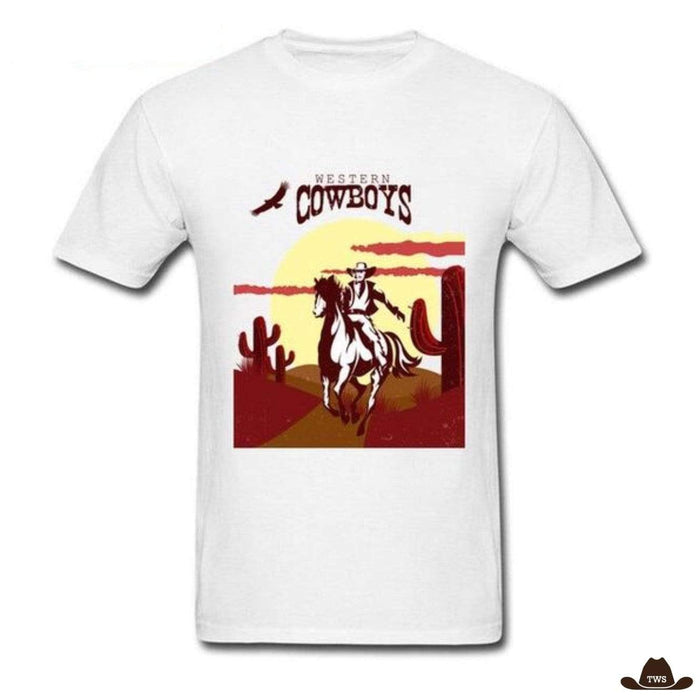 T-Shirt Western Spaghetti - blanc